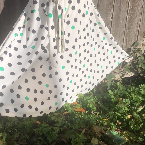 Jessica Howard Midi Sleeveless Flare Polka Dot Dress with belted waist! Size 20W - Picture 7 of 9